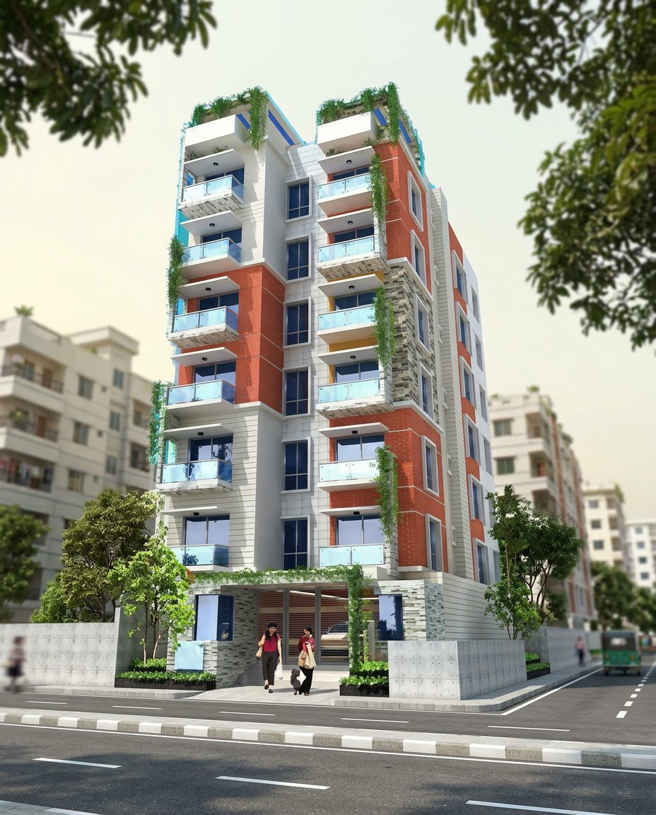 Winstone 7. Kanan Hill — building front view with entrance