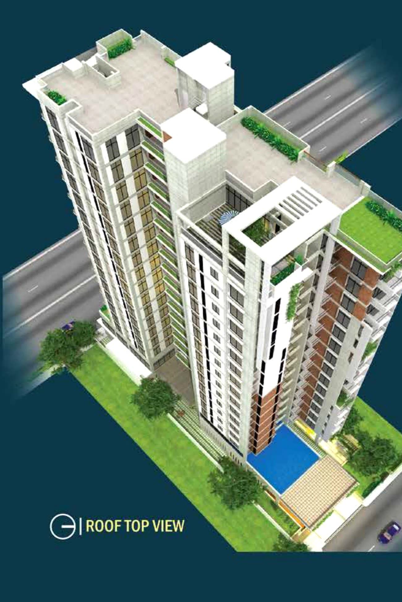 Winstone 10. Winstone Dream Park — roof-top view render, United City, Dhaka